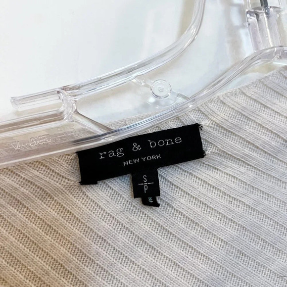 Rag & Bone 100% Merino Wool Asymmetric Cowl Neck Ribbed Knit Tunic Sweater Small - Picture 5 of 9